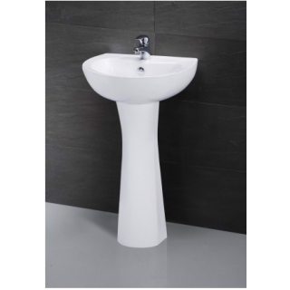 CHẬU RỬA MẶT LAVABO CAESAR KÈM CHÂN DÀI L2140/P2440 TREO TƯỜNG