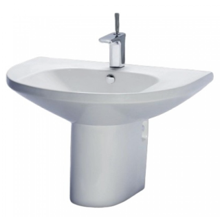CHẬU LAVABO CAESAR LF2270/PF2470 CHÂN NGẮN TREO TƯỜNG