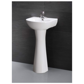 CHẬU RỬA MẶT LAVABO TREO TƯỜNG CAESAR CHÂN DÀI L2150/P2443