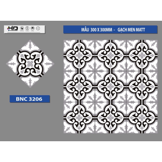 GẠCH BÔNG TRANG TRÍ 30X30 BNC3206