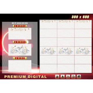GẠCH ỐP TƯỜNG 30X60 THẠCH B&Agrave;N VN3636 - VN3636V