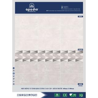 Gạch Ốp Tường 40x80 APODIO Đá Bóng Xám Trắng 48805 - 48905