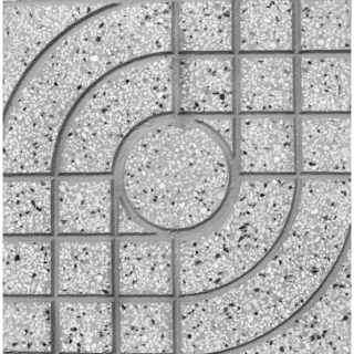 GẠCH VỈA HÈ 40X40 TERRAZZO MẮT NAI XÁM