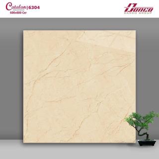 Gạch lát nền 60x60 Men Bóng Kính Vân Vàng Catalan 6304