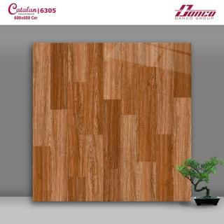 Gạch lát nền 60x60 men bóng kính giả gỗ Catalan 6305