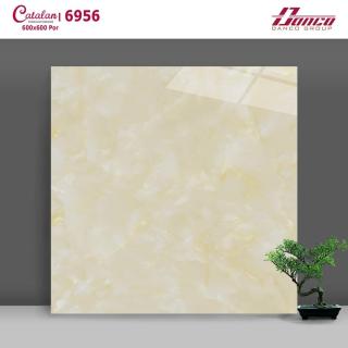 Gạch Lát Nền 60x60 Bóng Kính Vàng Vân Mây Catalan 6956