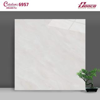 Gạch Lát Nền 60x60 Bóng Kính Trắng Vân Mây Catalan 6957