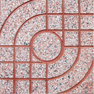GẠCH VỈA HÈ 40X40 TERRAZZO MẮT NAI ĐỎ