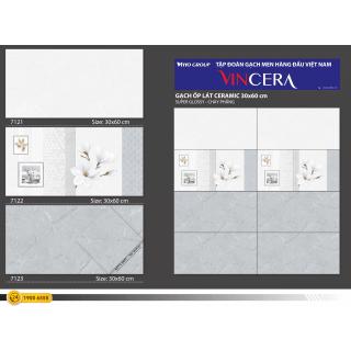 Gạch Ốp Tường Vitto 30x60 Men Bóng Kính Vân Xám 7121 - 7122 - 7123 - 6377