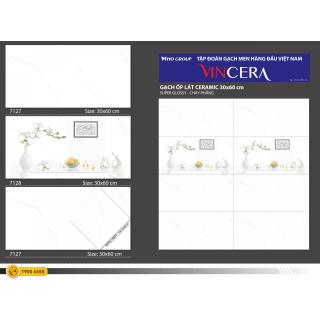 Gạch Ốp Tường Vitto 30x60 Men Bóng Kính Trắng Khói 7127 - 7128 - 6379