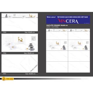 Gạch Ốp Tường 40x80 Vitto Trắng Vân Khói Vincera 7701 - 7702 - 7703