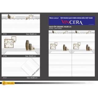 Gạch Ốp Tường 40x80 Vitto Trắng Sọc Vincera 7717