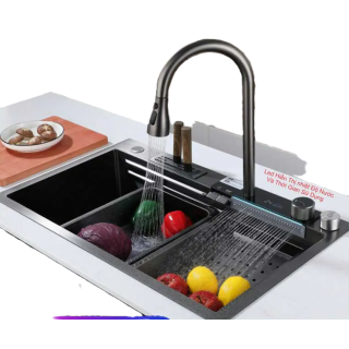 CHẬU RỬA CHÉN 1 HỘC LỚN VÒI RÚT ĐA NĂNG 7846