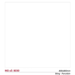 Gạch Catalan 80x80 Lát Nền Bóng Kính Trắng Trơn 8030