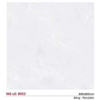 Gạch Catalan 80x80 Lát Nền Bóng Kính Xám Vân Mây Trắng 8052