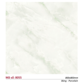 Gạch Catalan 80x80 Lát Nền Bóng Kính Trắng Vân Mây Marble 8055