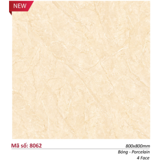 Gạch Catalan 80x80 Lát Nền Bóng Kính Vân Vàng 8062