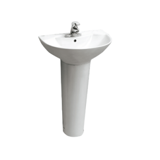 CHẬU LAVABO INAX L-288V/L-288VD TREO TƯỜNG KÈM CHÂN DÀI