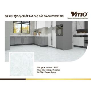 Gạch Vitto 80x80 Đá Bóng Kính Vân Mây Xanh 9023
