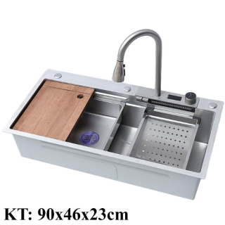 CHẬU RỬA CHÉN 1 HỘC VÒI RÚT ĐA NĂNG 9046