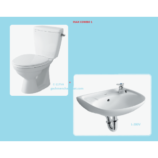 COMBO BỒN CẦU INAX C-117VA + LAVABO L-280V