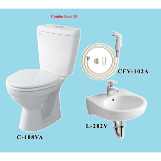 COMBO BỒN CẦU INAX C-108VA + LAVABO L-282V+ VÒI XỊT CFV-102A