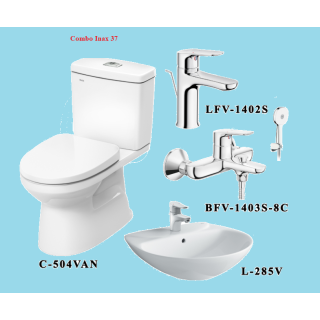 COMBO BỒN CẦU INAX C-504VA + L-285V + VÒI LFV-1402S + CỦ SEN BFV-1403S-8C