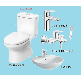 COMBO BỒN CẦU INAX C-504VA + L-285V + VÒI LFV-1402S + CỦ SEN BFV-1403S-7C