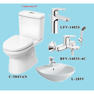 COMBO BỒN CẦU INAX C-504VA + L-285V + VÒI LFV-1402S + CỦ SEN BFV-1403S-4C