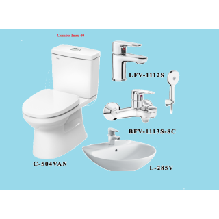 COMBO BỒN CẦU INAX C-504VA + L-285V + VÒI LFV-1112S + CỦ SEN BFV-1113S-8C
