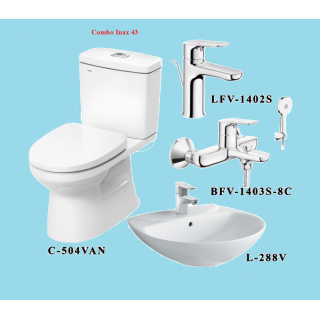 COMBO BỒN CẦU INAX C-504VA + L-288V + VÒI LFV-1402S + CỦ SEN BFV-1403S-8C