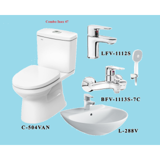 COMBO BỒN CẦU INAX C-504VA + L-288V + VÒI LFV-1112S + CỦ SEN BFV-1113S-7C
