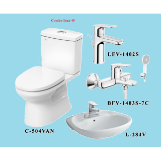 COMBO BỒN CẦU INAX C-504VA + L-284V + VÒI LFV-1402S + CỦ SEN BFV-1403S-8C