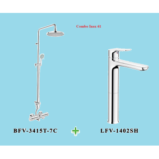 COMBO INAX SEN CÂY BFV-3415-7C + VÒI LAVABO LFV-1402SH