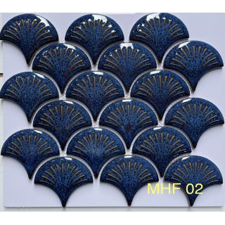 Gạch Mosaic Vảy Cá Vân Vỏ Sò Gốm Sứ MHF 02
