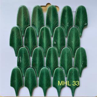Gạch Mosaic Gốm sứ Lông Vũ Xanh Lá MHL 33