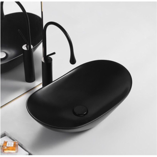 CHẬU RỬA LAVABO ĐẶT B&Agrave;N&nbsp;OVAL ĐEN