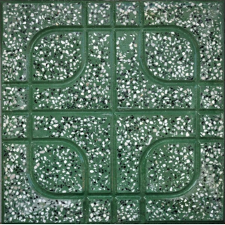 GẠCH VỈA HÈ 40X40 TERRAZZO MẮT PHỤNG XANH