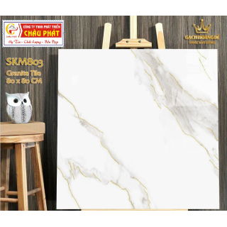GẠCH LÁT NỀN - ỐP MẶT TIỀN 80X80 KHẮC KIM VÀNG SKM803