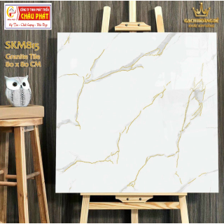GẠCH LÁT NỀN - ỐP MẶT TIỀN 80X80 KHẮC KIM VÀNG SKM815