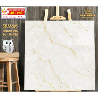 GẠCH LÁT NỀN - ỐP MẶT TIỀN 80X80 KHẮC KIM VÀNG SKM816