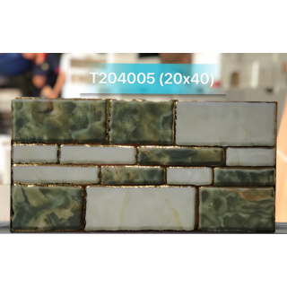 GẠCH TRANG TRÍ 20X40 ĐÁ VI TINH NHŨ VÀNG T204005