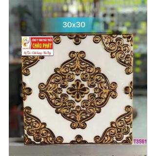 GẠCH TRANG TRÍ 30X30 ĐÁ VI TINH NHŨ VÀNG T3561
