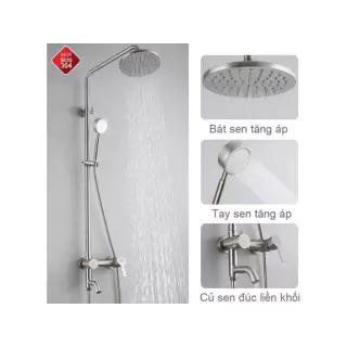 SEN CÂY TẮM ĐỨNG VÒI NÓNG LẠNH PROTASA PT106 CAO CẤP SUS INOX304