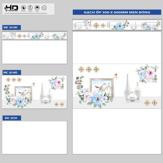 GẠCH ỐP TƯỜNG 30X60 BNC 36104 - 36148D - 36148V