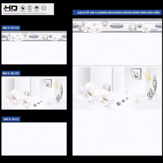  GẠCH ỐP TƯỜNG 30X60 BNC K36105 - 36115D - 36115V