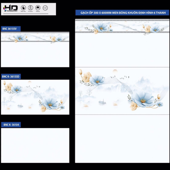 GẠCH ỐP TƯỜNG 30X60 BNC 36104 - 36155D - 36155V