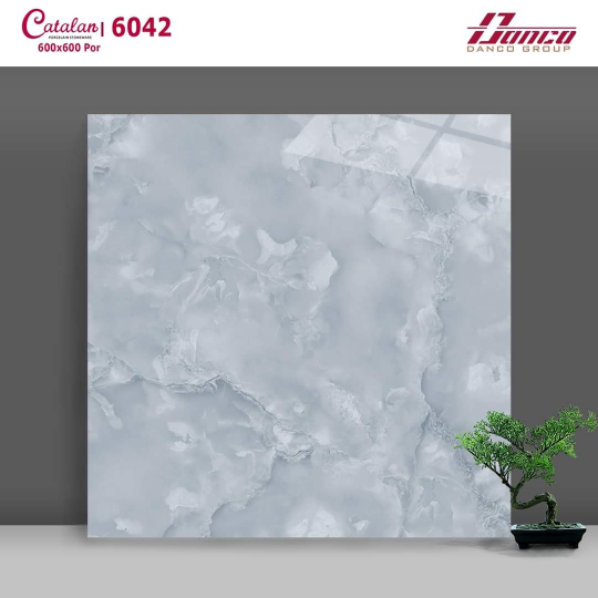 Gạch Lát Nền 60x60 Bóng Kính Vân Xanh Catalan 6042