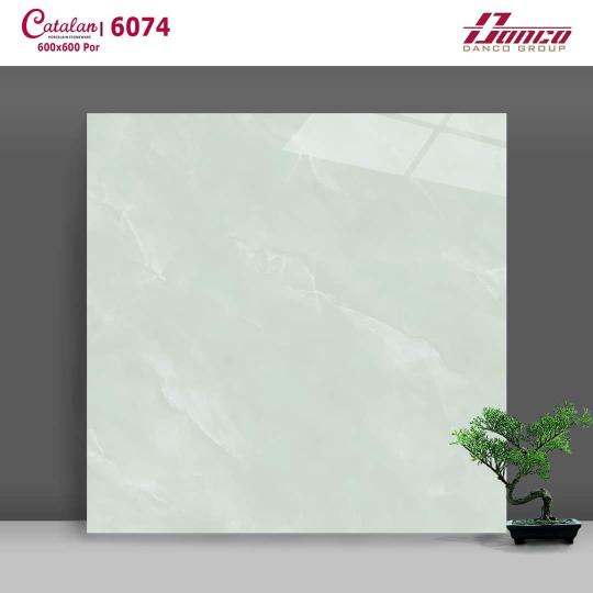 Gạch Lát Nền 60x60 Bóng Kính Vân Xanh Ngọc Catalan 6074