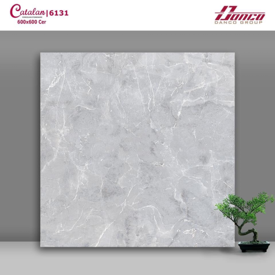 Gạch lát nền 60x60 Men Bóng Trắng Xám Catalan 6131